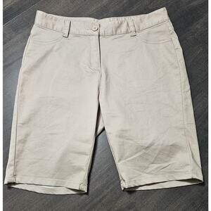 Nautica Girls' School Uniform Stretch Bermuda Shorts Size 7 Regular Khaki